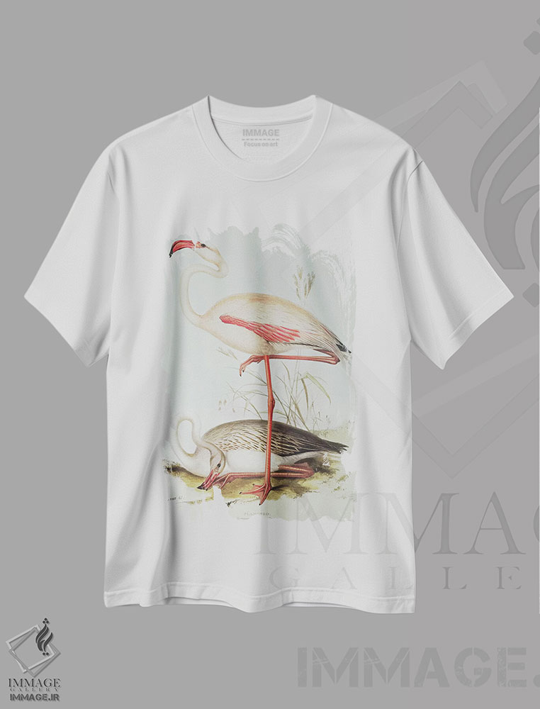 تیشرت طرح دار فلامینگو، هنر فاخر کلاسیک اثر ادوارد لیر | immage.ir