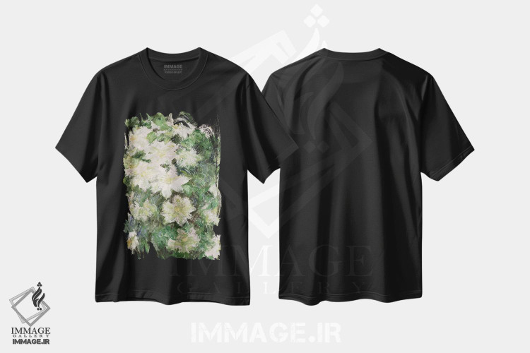 تیشرت طرح دار کلماتیس سفید، ۱۸۸۷، هنر فاخر کلاسیک اثر کلود مونه | immage.ir