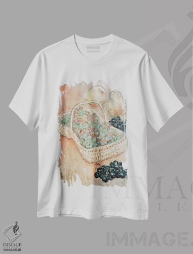 تیشرت طرح دار سبد انگور، ۱۸۸۴، هنر فاخر کلاسیک اثر کلود مونه | فروشگاه ایماژ