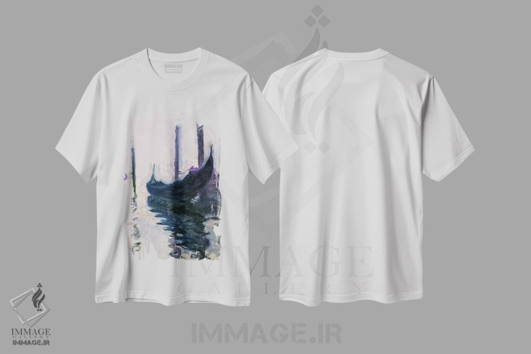 تیشرت طرح دار گوندولاها در ونیز، ۱۹۰۸، هنر فاخر کلاسیک اثر کلود مونه | فروشگاه ایماژ