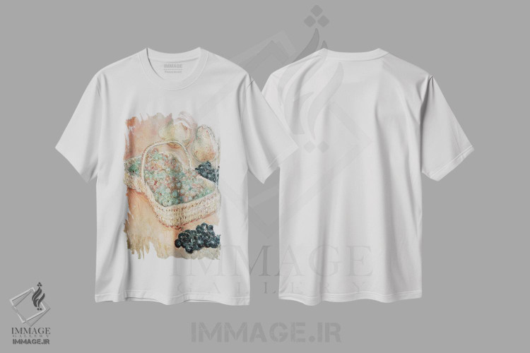 تیشرت طرح دار سبد انگور، ۱۸۸۴، هنر فاخر کلاسیک اثر کلود مونه | فروشگاه ایماژ