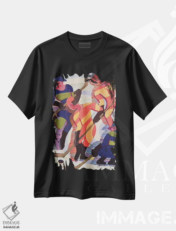 تیشرت طرح دار بازیکنان هاکی، ۱۹۳۴، هنر فاخر کلاسیک اثر ارنست لودویگ کیرشنر | فروشگاه ایماژ