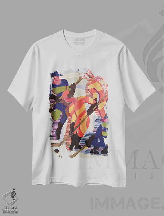 تیشرت طرح دار بازیکنان هاکی، ۱۹۳۴، هنر فاخر کلاسیک اثر ارنست لودویگ کیرشنر | immage.ir