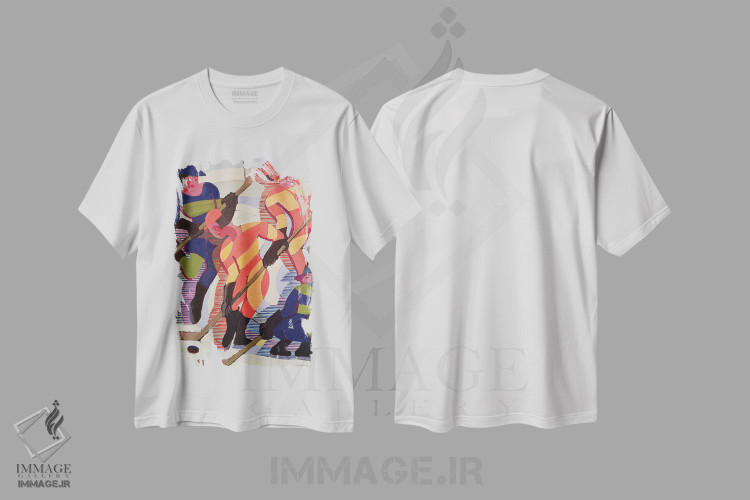 تیشرت طرح دار بازیکنان هاکی، ۱۹۳۴، هنر فاخر کلاسیک اثر ارنست لودویگ کیرشنر | immage.ir