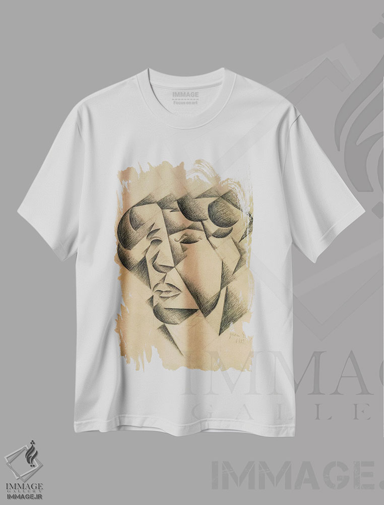 تیشرت طرح دار خودنگاره، ۱۹۱۲، هنر فاخر کلاسیک اثر خوان گрис | immage.ir