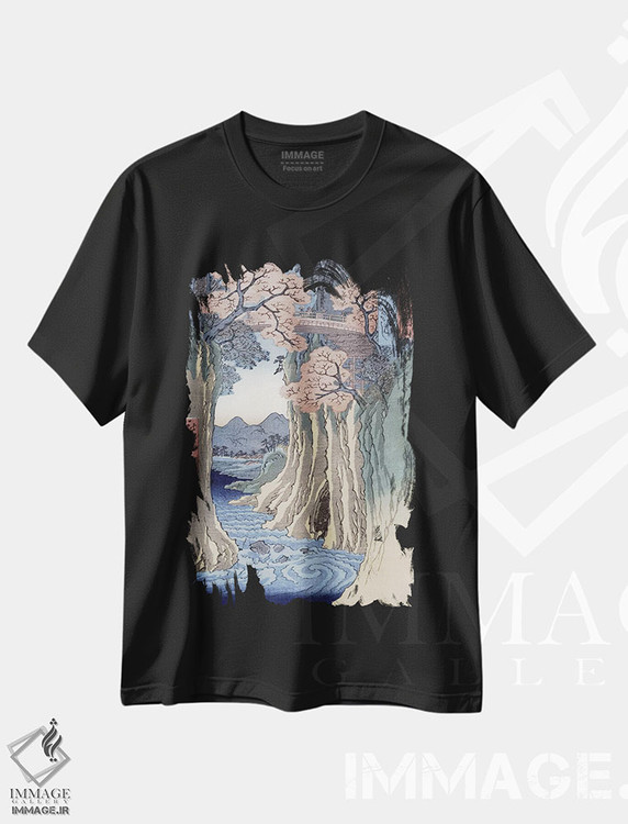 تیشرت طرح دار کای، ساروهاشی، دکور آسیایی اثر اوتاگاوا هیروشگه | فروشگاه ایماژ
