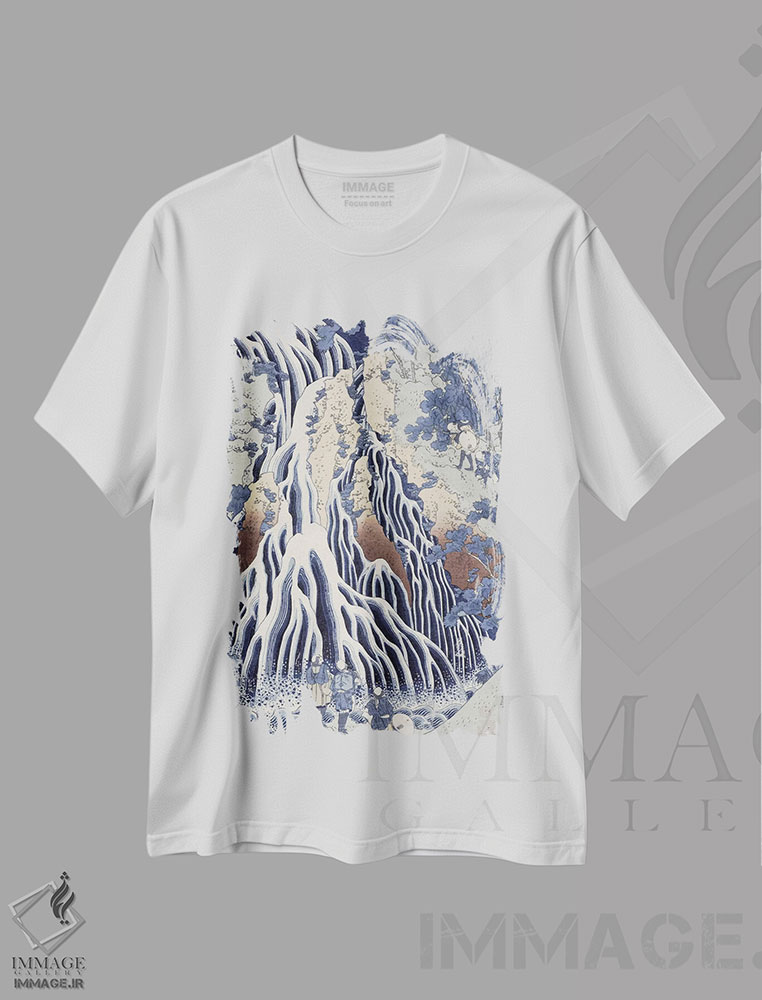 تیشرت طرح دار آبشار کیریفوری بر کوه کوروکامی، دکور آسیایی اثر کاتسوشیکا هوکوسای | فروشگاه ایماژ