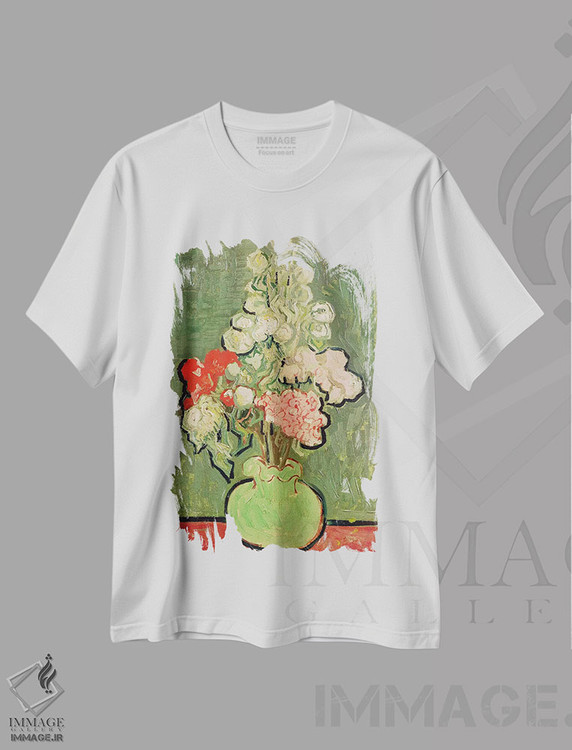 تیشرت طرح دار دسته گل گل ها، ۱۸۹۰، هنر فاخر کلاسیک اثر ونسان ون گوگ | فروشگاه ایماژ