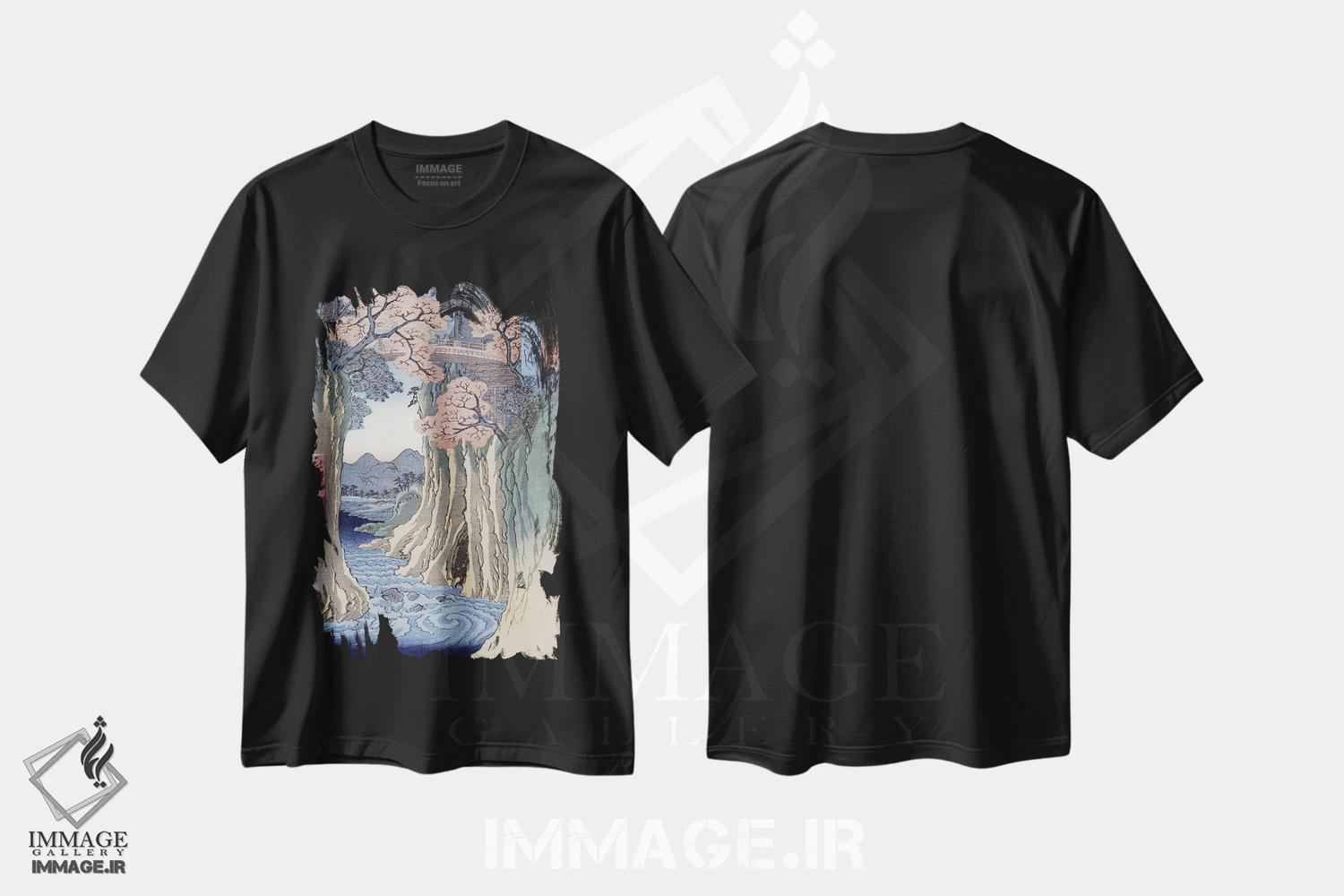 تیشرت طرح دار کای، ساروهاشی، دکور آسیایی اثر اوتاگاوا هیروشگه | فروشگاه ایماژ