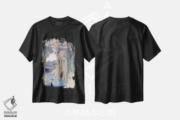 تیشرت طرح دار کای، ساروهاشی، دکور آسیایی اثر اوتاگاوا هیروشگه | فروشگاه ایماژ