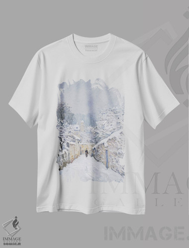 تیشرت طرح دار برف در لووسین، ۱۸۷۸، هنر فاخر کلاسیک اثر آلفرد سیسلی | فروشگاه ایماژ