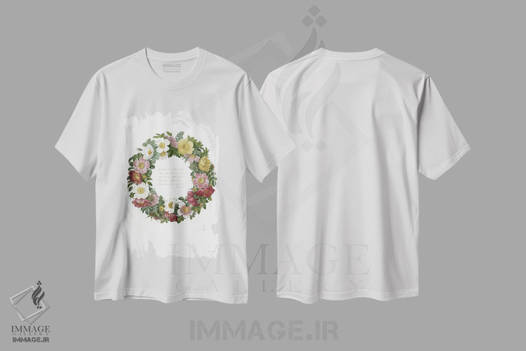 تیشرت طرح دار گل های رز کریسمس، تابلو و عبار ت های کریسمسی اثر پیر-ژوزف ردوت | immage.ir