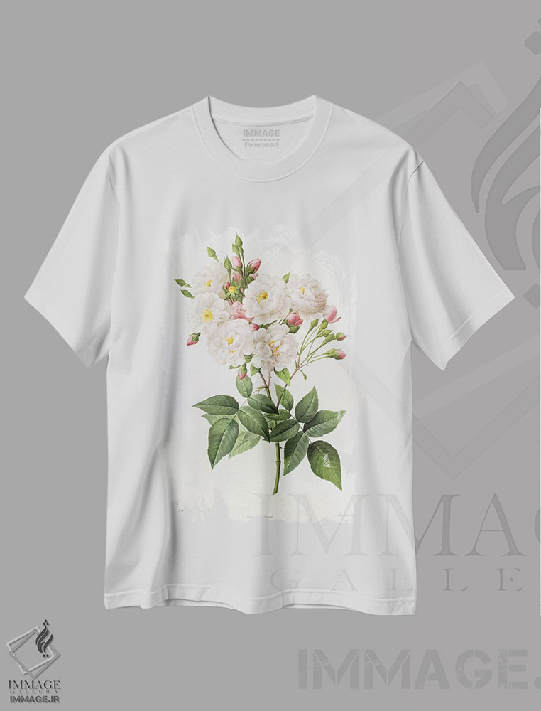 تیشرت طرح دار رز نویزتیانا، از مجموعهٔ "رزها"، قرن ۱۹، هنر فاخر کلاسیک اثر پیر-ژوزف ردوت | immage.ir
