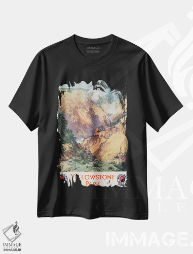 تیشرت طرح دار پارک یلوستون، ۱۹۳۴، هنر فاخر کلاسیک اثر توماس موران | فروشگاه ایماژ