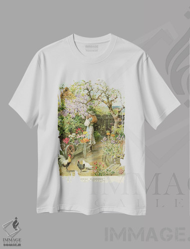 تیشرت طرح دار شکوفه های بهاری، ۱۹۰۲، هنر فاخر کلاسیک اثر ویلیام استیون کولمن | فروشگاه ایماژ