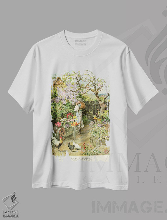 تیشرت طرح دار شکوفه های بهاری، ۱۹۰۲، هنر فاخر کلاسیک اثر ویلیام استیون کولمن | فروشگاه ایماژ