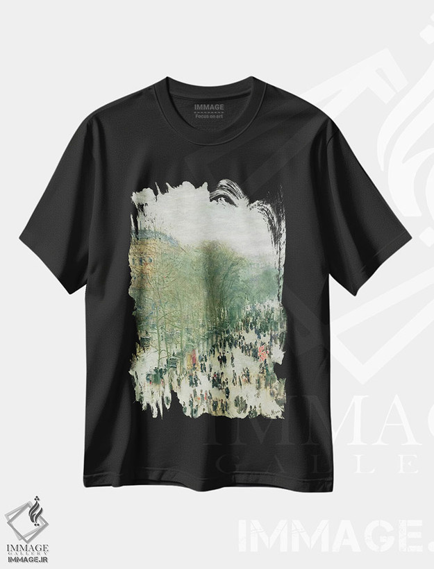 تیشرت طرح دار بولوار کاپوچین ها، ۱۸۷۳-۴، هنر فاخر کلاسیک اثر کلود مونه | فروشگاه ایماژ