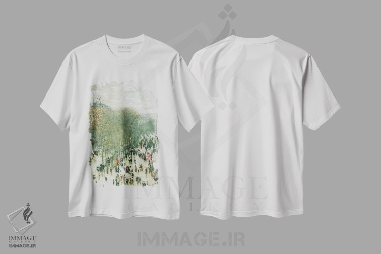 تیشرت طرح دار بولوار کاپوچین ها، ۱۸۷۳-۴، هنر فاخر کلاسیک اثر کلود مونه | immage.ir