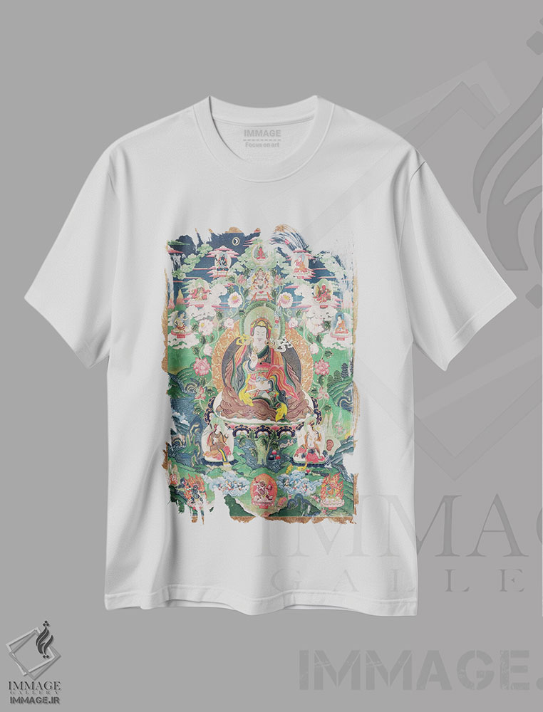 تیشرت طرح دار تانکای پادماسامباوا، حدود ۷۴۹ میلادی، دکور آسیایی اثر مکتب تبت | فروشگاه ایماژ