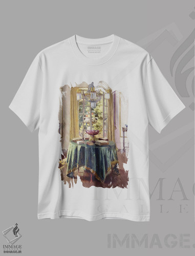 تیشرت طرح دار سفره سبز، ۱۹۲۶، هنر فاخر کلاسیک اثر پاتریک ویلیام آدام | فروشگاه ایماژ