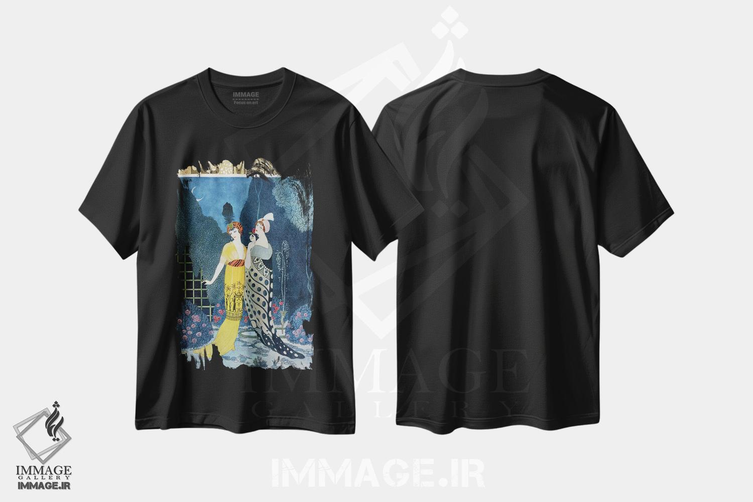 تیشرت طرح دار مدها، آرت دکو اثر جورج باربیه | فروشگاه ایماژ