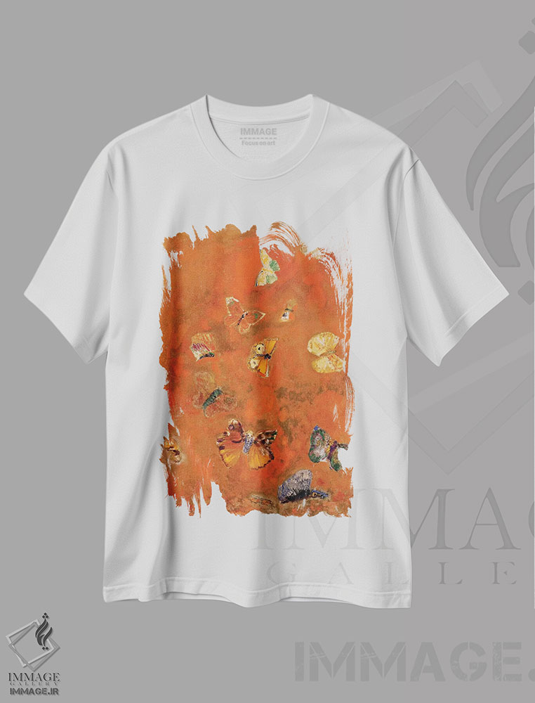 تیشرت طرح دار تداعی پروانه ها، حدود ۱۹۱۲، هنر فاخر کلاسیک اثر اودیلو ردون | immage.ir