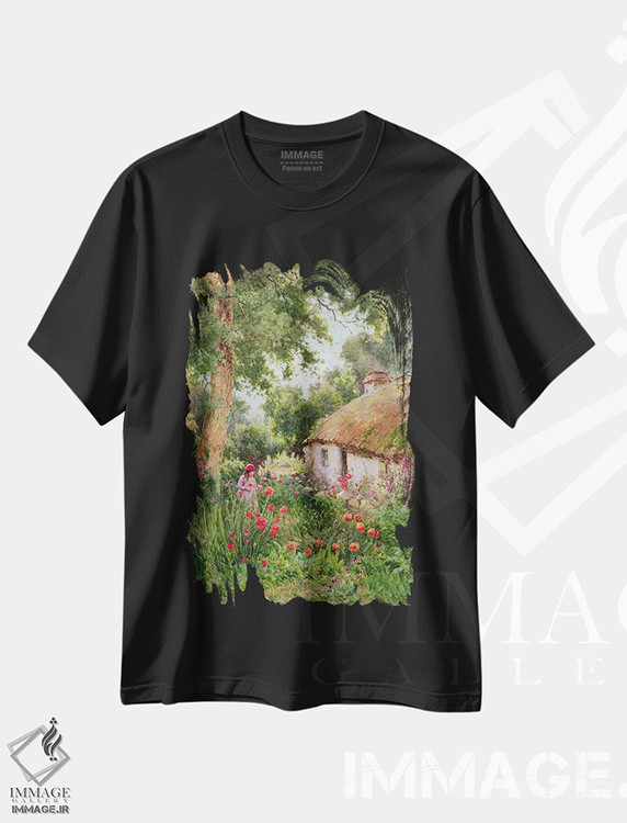 تیشرت طرح دار باغچه کلبه، هنر فاخر کلاسیک اثر تام کلاف | immage.ir
