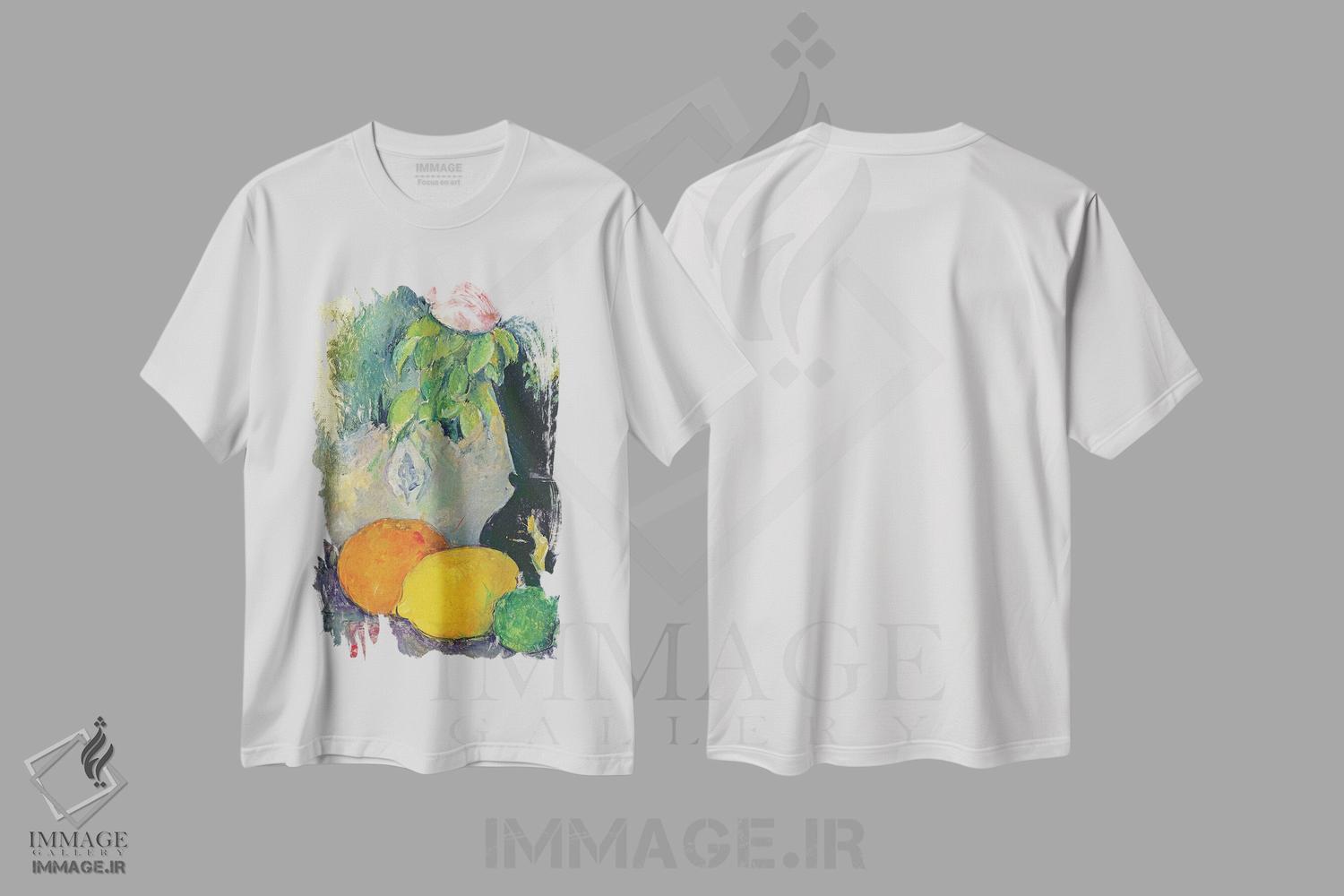 تیشرت طرح دار گل ها و میوه ها، حدود ۱۸۸۰، هنر فاخر کلاسیک اثر پل سزان | فروشگاه ایماژ