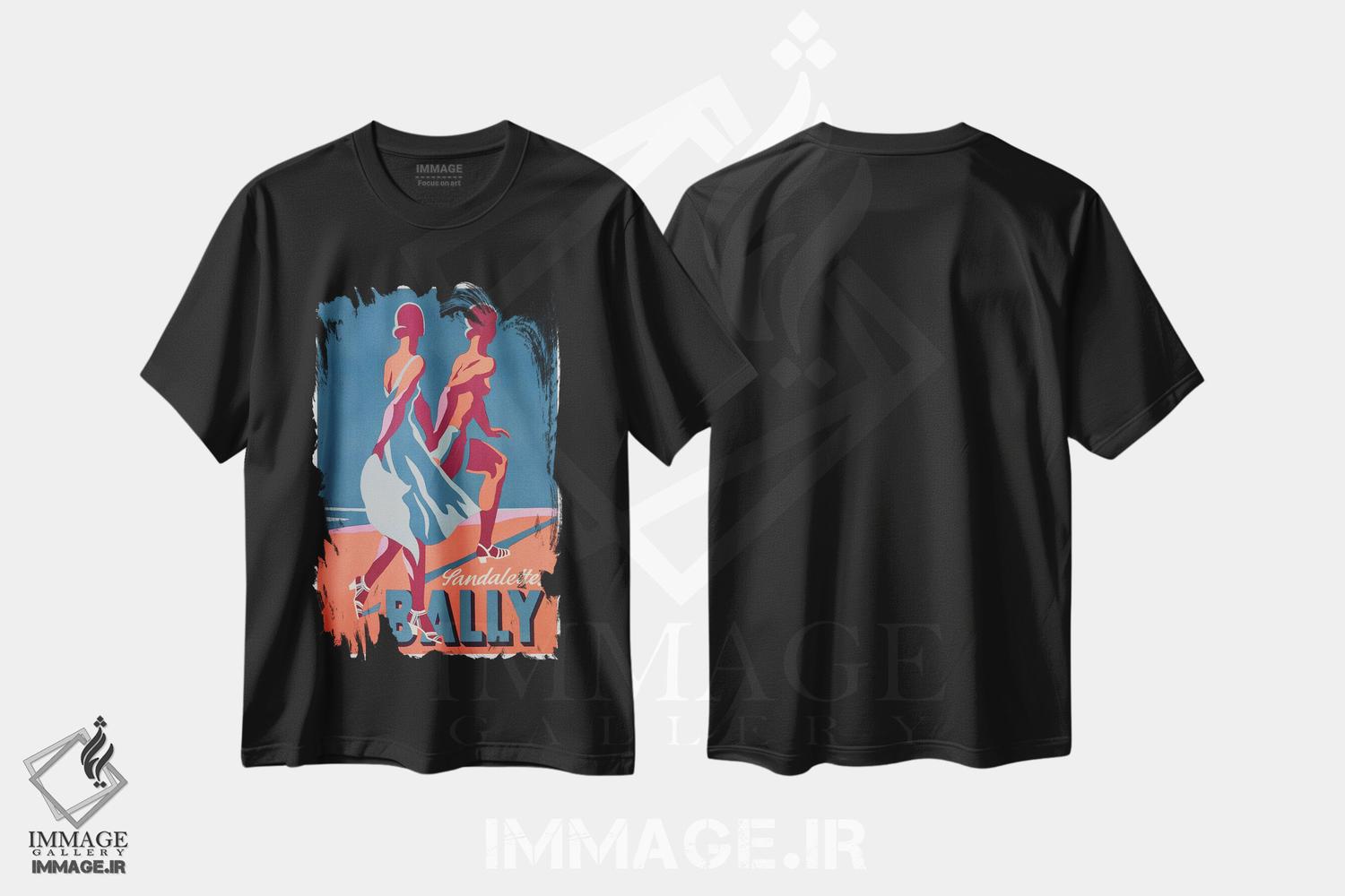 تیشرت طرح دار 1935,آگهی صندل های بالی، ۱۹۳۵، هنر فاخر اثر جرالد | فروشگاه ایماژ