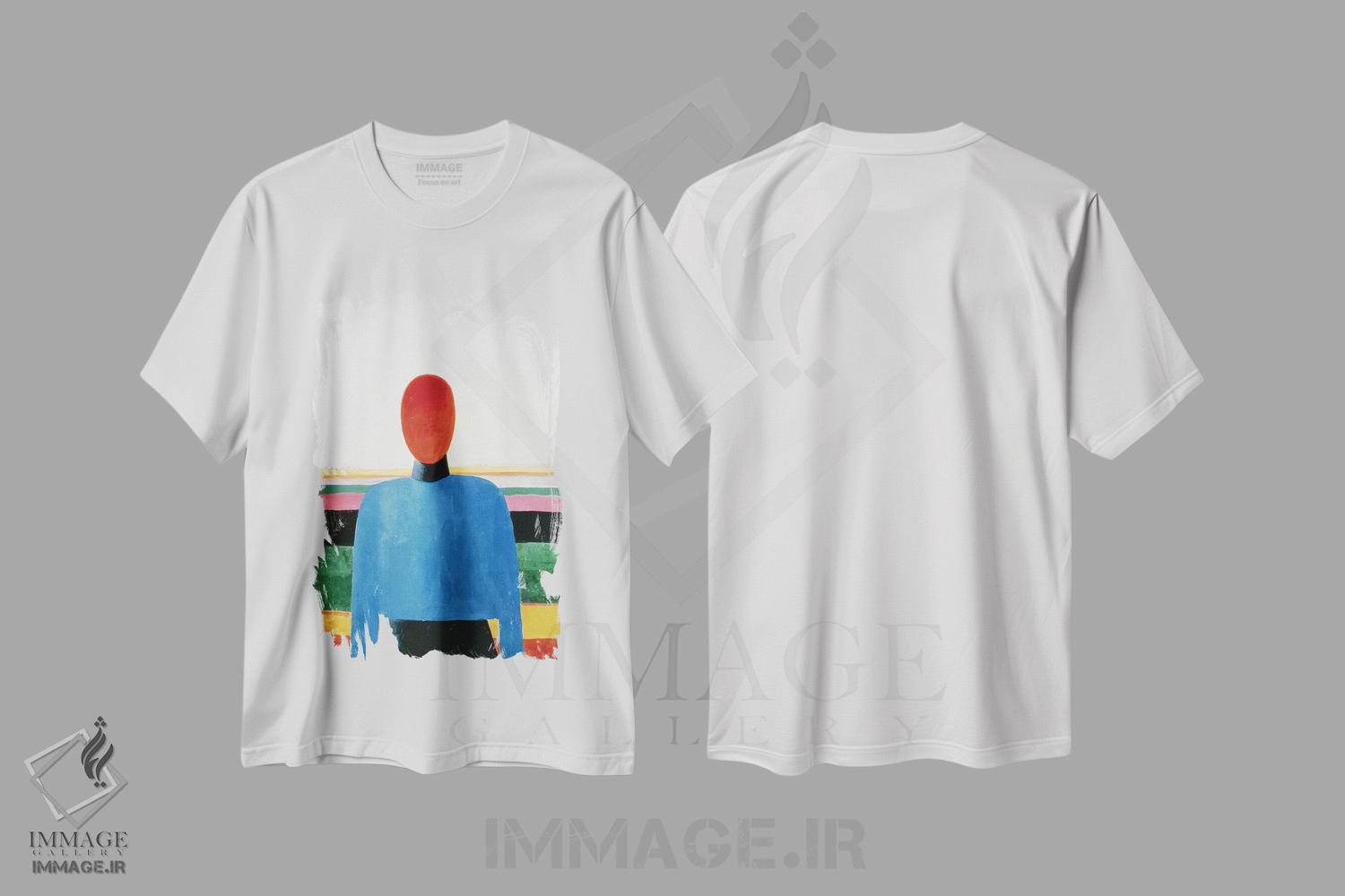 تیشرت طرح دار نیم تنهٔ زن، هنر فاخر کلاسیک اثر کازیمیر سویوروویچ مالویچ | immage.ir