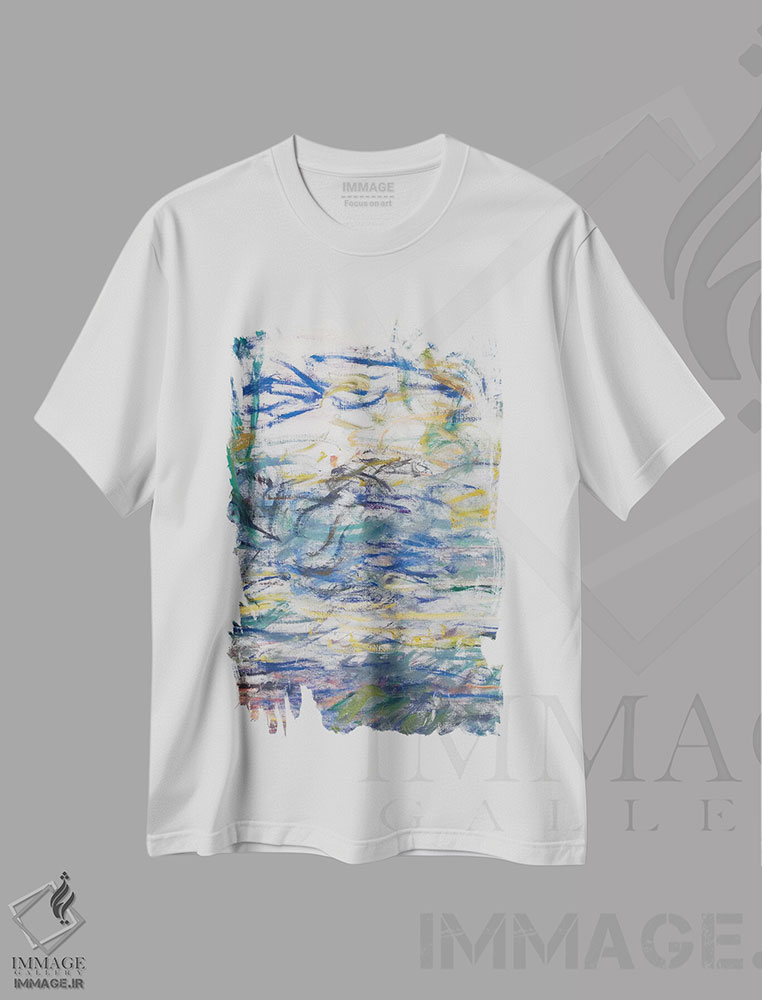 تیشرت طرح دار 1917-19,نیلوفرهای آبی، ۱۹۱۷ تا ۱۹۱۹، آبستره اثر کلود مونه | فروشگاه ایماژ
