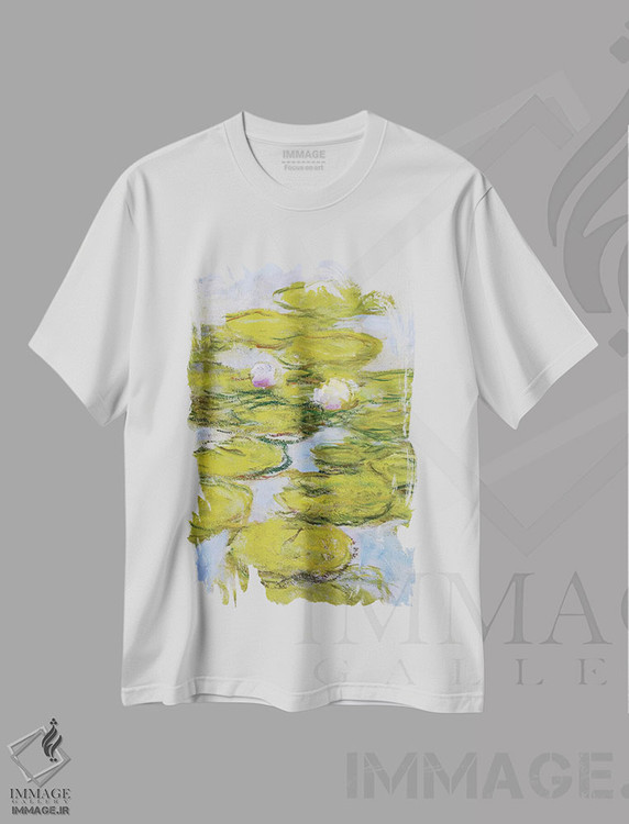 تیشرت طرح دار 1916-19,نیلوفرهای آبی، ۱۹۱۶ تا ۱۹۱۹، هنر فاخر کلاسیک اثر کلود مونه | immage.ir