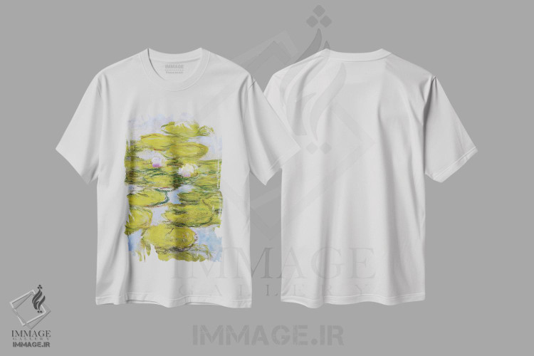 تیشرت طرح دار 1916-19,نیلوفرهای آبی، ۱۹۱۶ تا ۱۹۱۹، هنر فاخر کلاسیک اثر کلود مونه | immage.ir