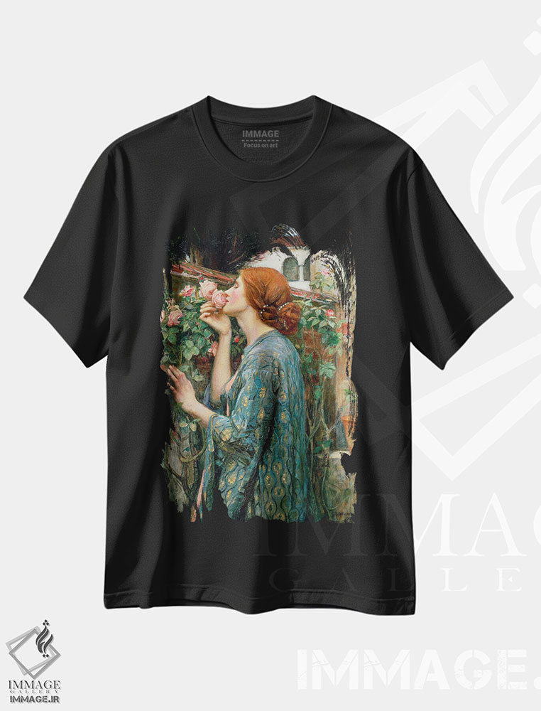 تیشرت طرح دار 1908,روح گل رز، ۱۹۰۸ اثر جان ویلیام واترهاوس | فروشگاه ایماژ