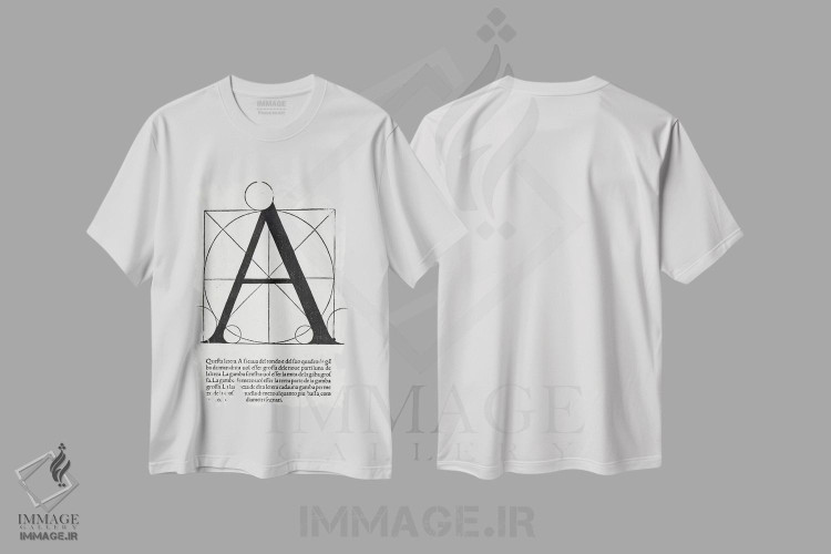 تیشرت طرح دار حرف A، هنر فاخر کلاسیک اثر لئوناردو داوینچی | فروشگاه ایماژ