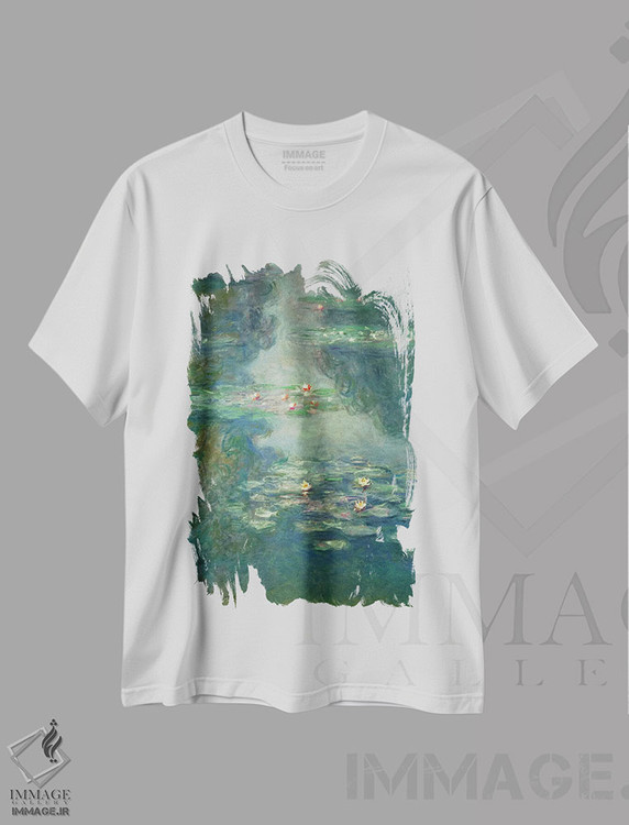 تیشرت طرح دار 1908,نیلوفرهای آبی، ۱۹۰۸، هنر فاخر کلاسیک اثر کلود مونه | immage.ir
