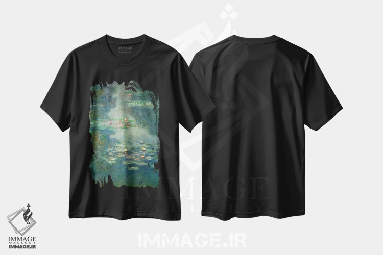 تیشرت طرح دار 1908,نیلوفرهای آبی، ۱۹۰۸، هنر فاخر کلاسیک اثر کلود مونه | فروشگاه ایماژ