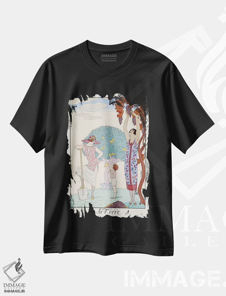 تیشرت طرح دار آثار جورج باربیه - immage.ir