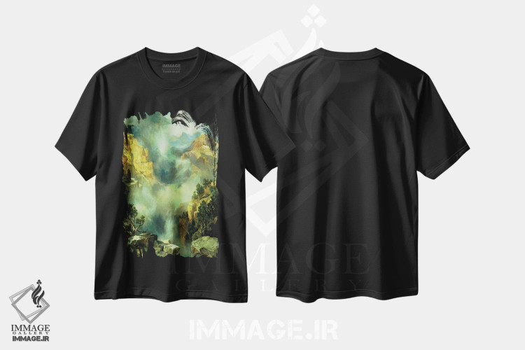 تیشرت طرح دار 1914,مه در دره، ۱۹۱۴، هنر فاخر کلاسیک اثر توماس موران | فروشگاه ایماژ