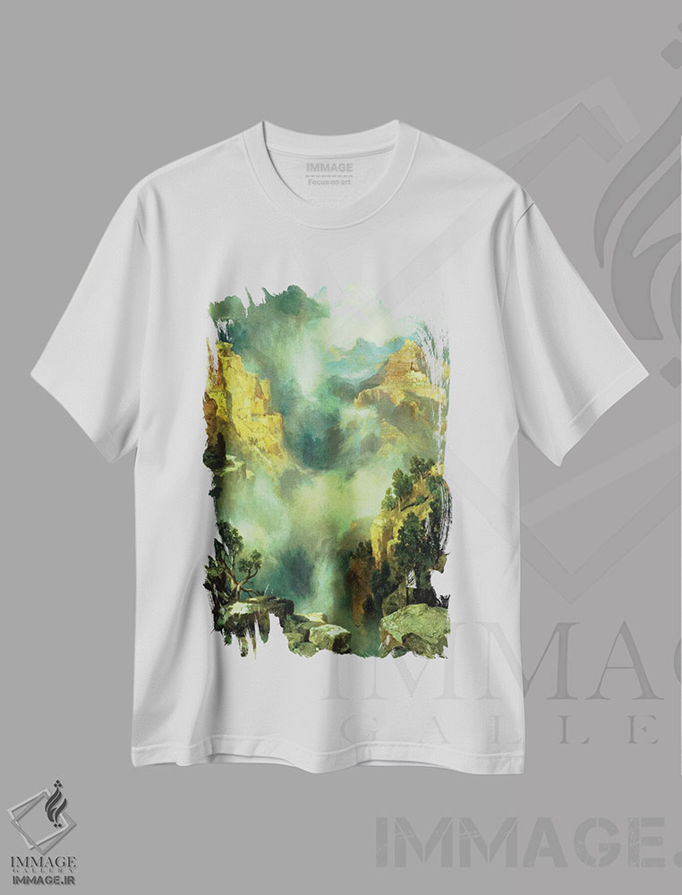 تیشرت طرح دار 1914,مه در دره، ۱۹۱۴، هنر فاخر کلاسیک اثر توماس موران | immage.ir