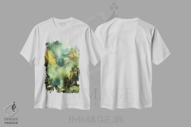 تیشرت طرح دار 1914,مه در دره، ۱۹۱۴، هنر فاخر کلاسیک اثر توماس موران | immage.ir