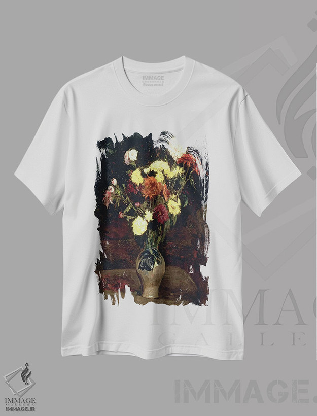 تیشرت طرح دار طبیعت بی جان گل ها، هنر فاخر کلاسیک اثر ونسان ون گوگ | فروشگاه ایماژ