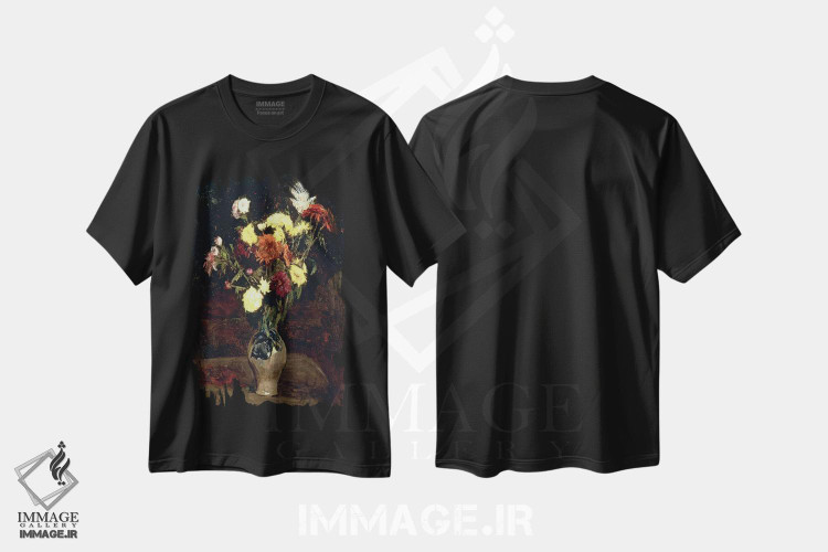 تیشرت طرح دار طبیعت بی جان گل ها، هنر فاخر کلاسیک اثر ونسان ون گوگ | immage.ir