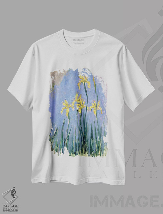 تیشرت طرح دار زنبق های زرد، حدود ۱۹۱۸-۲۵، هنر فاخر کلاسیک اثر کلود مونه | فروشگاه ایماژ