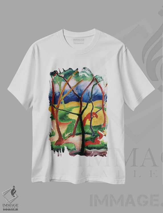 تیشرت طرح دار بازی راسوها، ۱۹۱۱، هنر فاخر کلاسیک اثر فرانتس مارک | immage.ir