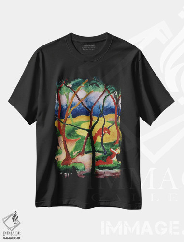 تیشرت طرح دار بازی راسوها، ۱۹۱۱، هنر فاخر کلاسیک اثر فرانتس مارک | فروشگاه ایماژ