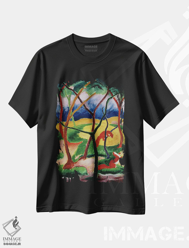 تیشرت طرح دار بازی راسوها، ۱۹۱۱، هنر فاخر کلاسیک اثر فرانتس مارک | فروشگاه ایماژ