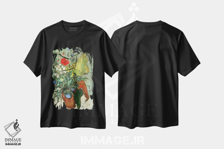 تیشرت طرح دار دسته گل گل های وحشی، هنر فاخر کلاسیک اثر ونسان ون گوگ | فروشگاه ایماژ