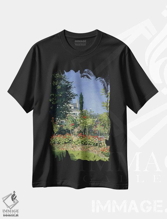تیشرت طرح دار باغ گل در سنت آدرس، حدود ۱۸۶۶، هنر فاخر کلاسیک اثر کلود مونه | immage.ir