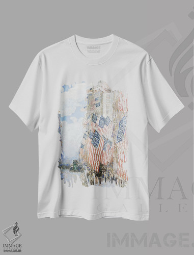تیشرت طرح دار چهارم ژوئیه، ۱۹۱۶، دکور آمریکایی اثر چایلد هسام | فروشگاه ایماژ